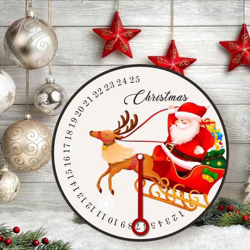 壁飾り クリスマス サンタクロース トナカイ 木製 丸型 ウォールデコレーション リビング 寝室 玄関 インテリア 麻ひも吊り下げ カートゥーン 個性的 30cm(x2)