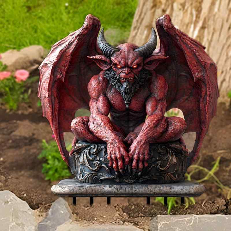 ガーデンピック ハロウィン 悪魔 モンスター 彫像 彫刻 オブジェ アクリル製 屋外 ガーデニング オーナメント 庭 飾り デコレーション 地面差し込み アメリカンカントリー風(x2)