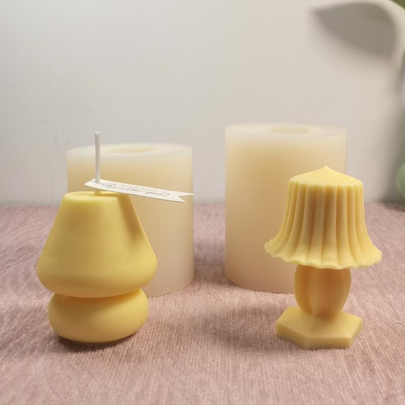 キャンドルモールド キッズ 子供用 韓国風 おしゃれ プリーツ キノコ ランタン 卓上ランプ型 アロマキ..