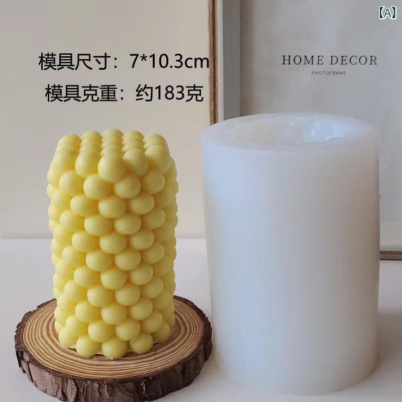 セキュアデポのシリコンモールド 立体 円柱 泡 バブル キャンドル ろうそく アロマストーン 石膏 石鹸 ソープ DIY 手作り 抜き型 オブジェ インテリア雑貨 モダン シンプル デザイン｜アングル2