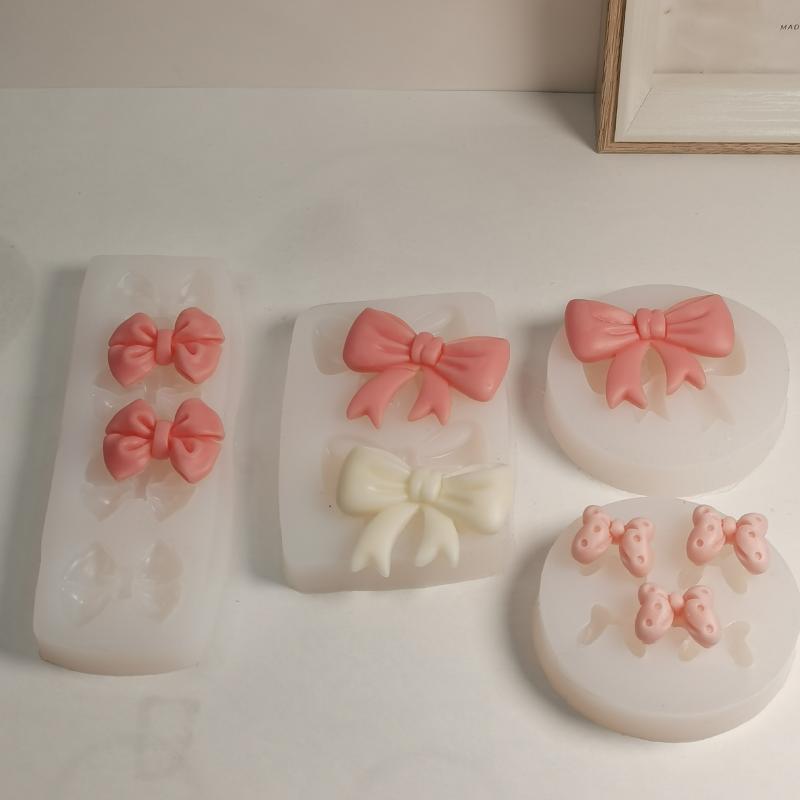 ケーキ型 リボン 蝶結び シリコン モールド チョコレート フォンダン ケーキ デコレーション 手作り お菓子作り 不揃い型 オーブン対応 耐熱 柔軟 洗いやすい 製菓 バレンタイン 誕生日 イベント(x2)