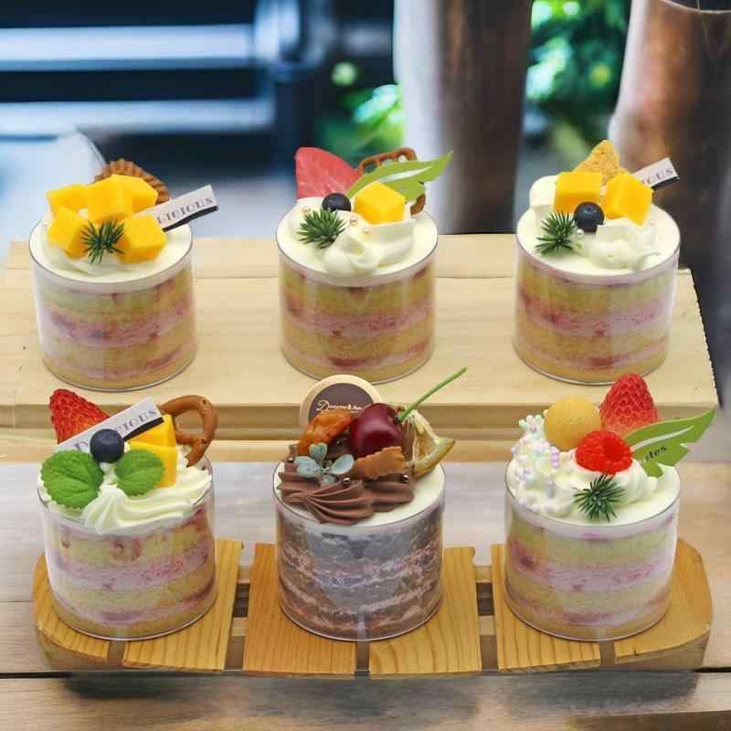 食品サンプル 本物そっくり リアル ムースカップ チーズケーキ 模型 フェイクスイーツ ヨーロピアン おしゃれ インテリア置物 店舗ディスプレイ おままごと 知育玩具 撮影小物(x2)