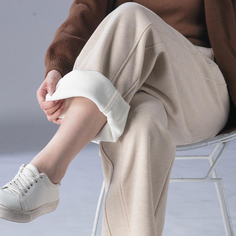 ワイドパンツ レディース 裏起毛 厚手 あったか 防寒 ウール調 ポリエステル 秋冬 通勤 きれいめ カジュアル ロング丈 グレー ベージュ..