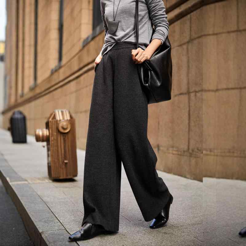 Rakuten - パンツ レディース 真冬 極暖 ふわふわ裏起毛 ハイウエスト ワイドパンツ 高保温性 ドレープ 落ち感 きれいめ カジュアル 通勤 リラックス 部屋着 ポケット付き 厚手