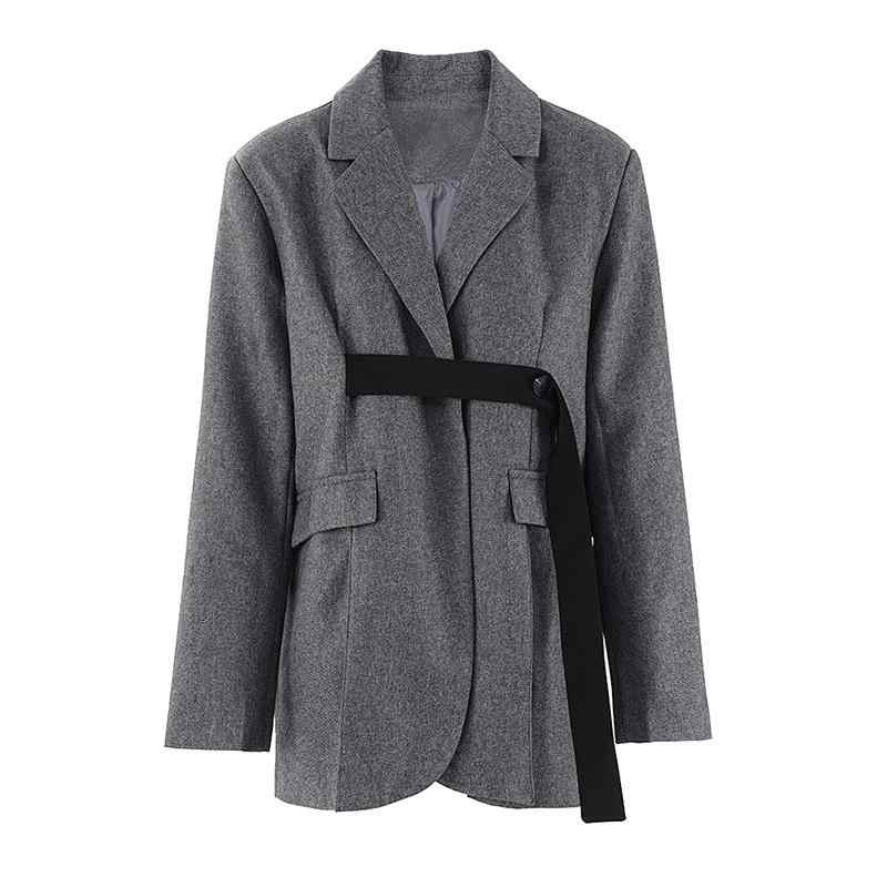 テーラードジャケット レディース ゆったり オーバーサイズ フレンチデザイン 個性的 配色切り替えベル..