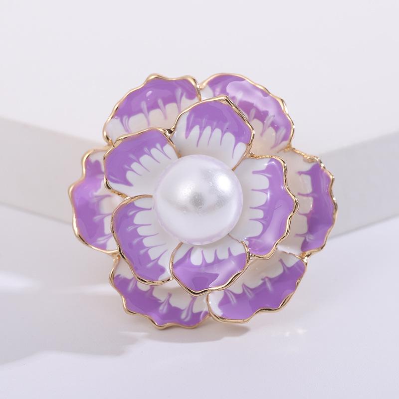 ブローチ レディース 韓国風 ファッション 山茶花 カメリア エレガント 上品 個性的 万能 合金製 エポ..