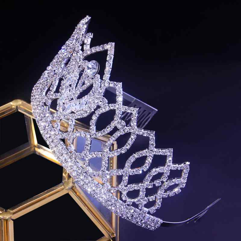 ヘアアクセサリー レディース 女性用 マイクロセッティング ジルコニア バロック風 ラインストーン 電気メッキ加工 クラウン ティアラ カチューシャ ヘアバンド しずく型 ウェディング ブライダル 結婚式 花嫁 シルバー