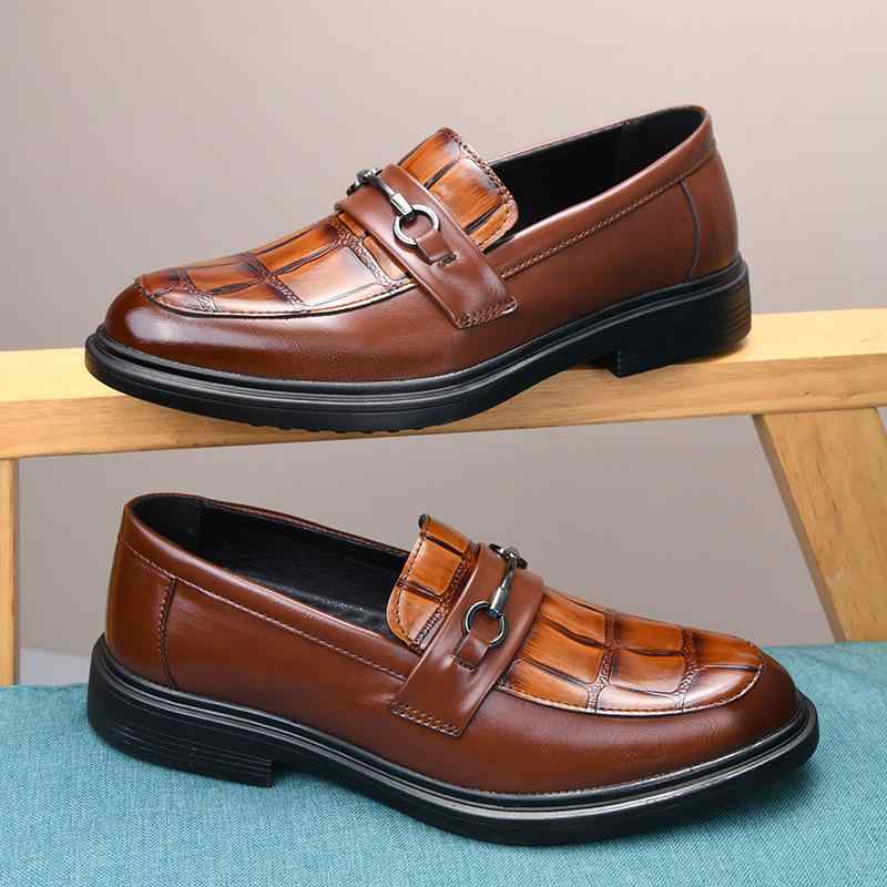 革靴 メンズ 通気性 耐摩耗性 ビジネス 通勤 オフィス カジュアル 普段使い 牛革 レザー スリッポン ロ..