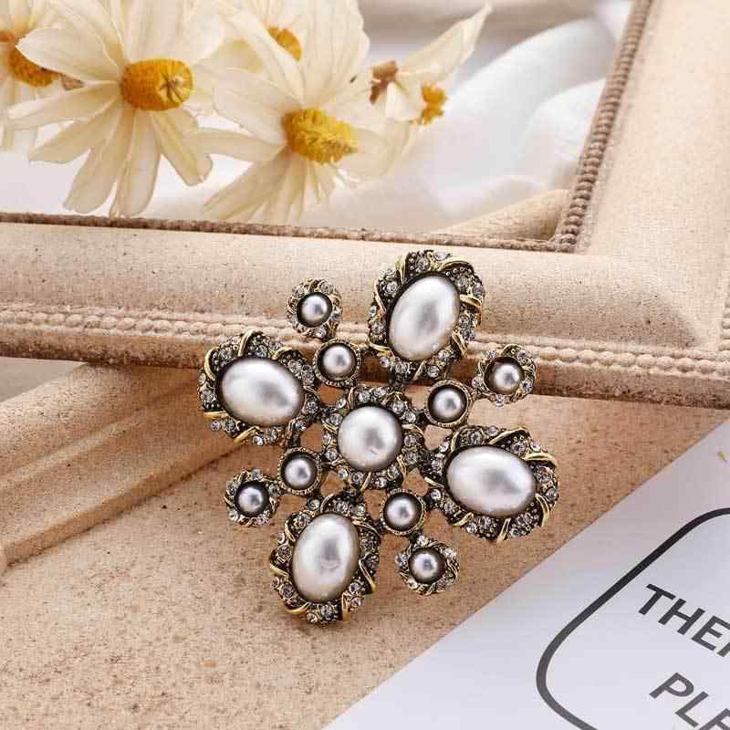 ブローチ レディース 女性用 レトロ アンティーク 西洋風 バロック調 アート風 ジルコニア 埋め込み 合金製 多角形 幾何学模様 高級感 エレガント おしゃれ コサージュ ピン ジュエリー アクセサリー 結婚式 卒業式 入学式 パーティー フォーマル (x2)