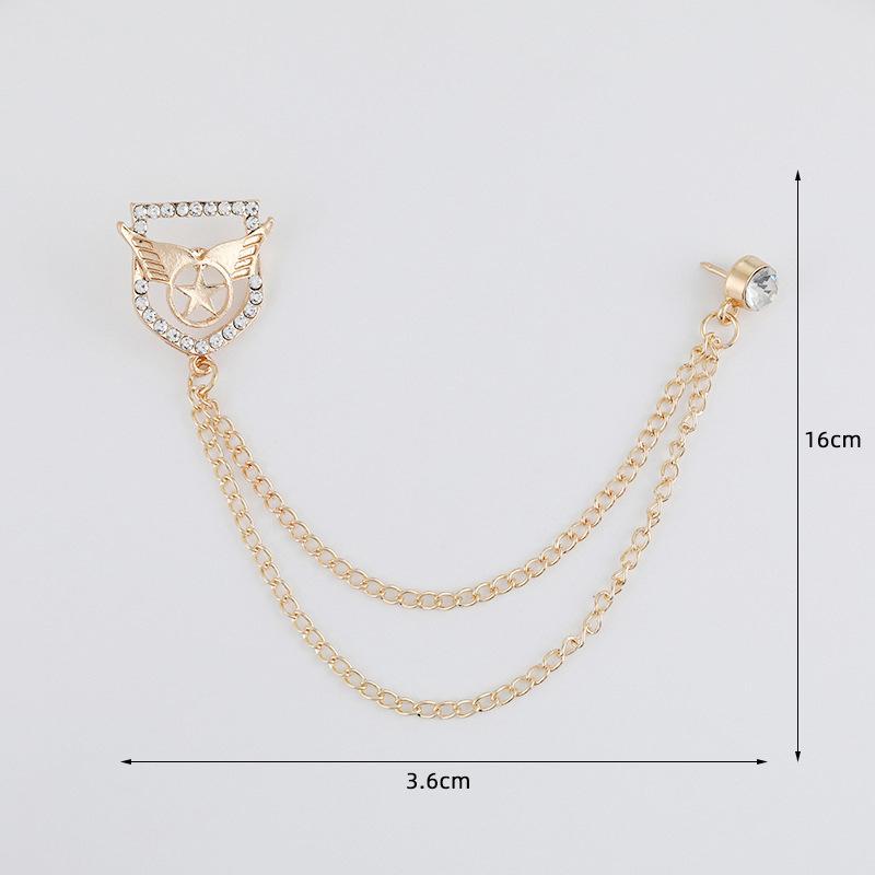 ブローチ 男女兼用 五芒星 翼 合金製 インスタ風 個性的 おしゃれ スーツ ジャケット用 通勤 ビジネス ..