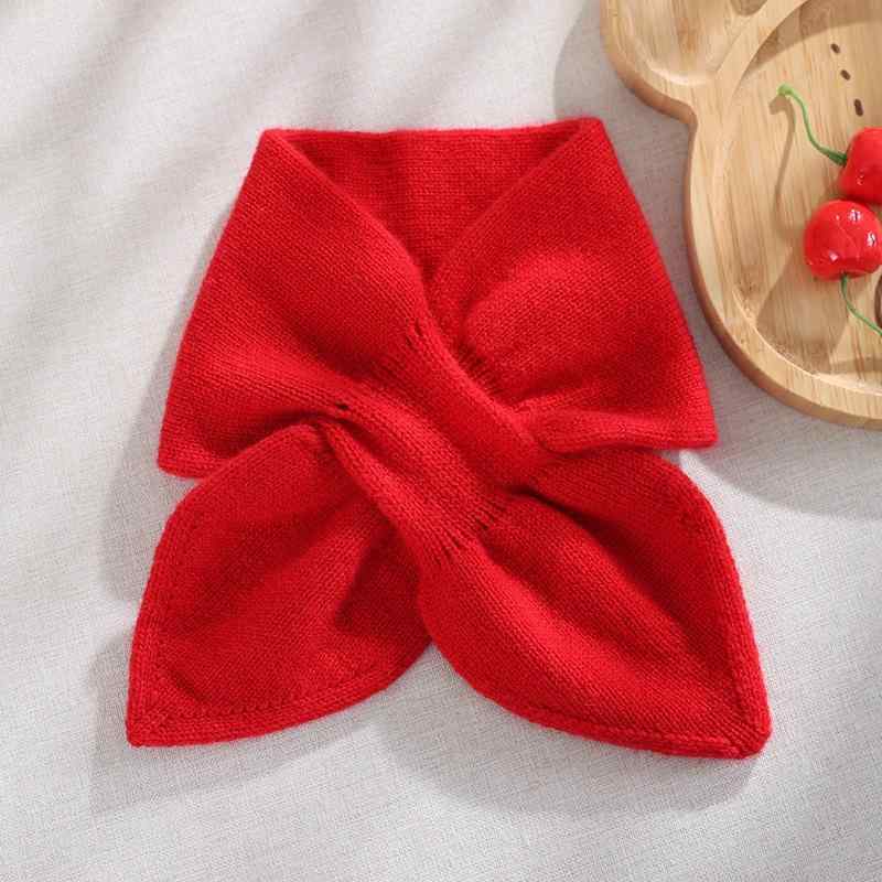 ネックウォーマー キッズ 男女兼用 カシミヤ 保温 防寒 ショート丈 クロスデザイン ハート リボン かわ..