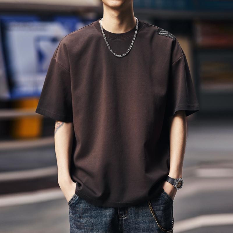 Rakuten - Tシャツ メンズ 通気性 コットン100% 半袖 ゆったり ビッグシルエット クルーネック カジュアル アメリカンスタイル デイリーユース 春夏