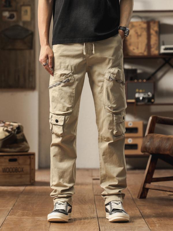 パンツ メンズ 通気性 吸汗速乾 ストレッチ 丈夫 ゆったり ストレート マルチポケット ミリタリー カーゴハーフパンツ アメカジ カジュアル コットン 無地 ミドルライズ