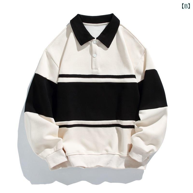 ポロシャツ ユニセックス メンズ レディース カップル ペア 春秋 長袖 襟付き ボーダー柄 トレンド カジュアル ゆったり オーバーサイズ 鹿の子編み コットン