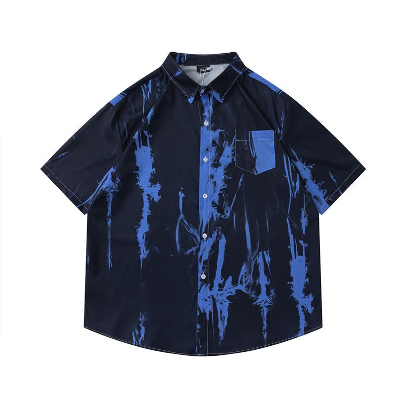 シャツ メンズ 半袖 開襟 オープンカラー ゆったり オーバーサイズ ルーズフィット 花柄 総柄 プリント ストリート カジュアル 普段使い お出かけ リゾート ポリエステル素材 トレンド 個性的 男女兼用 ユニセックス 夏物