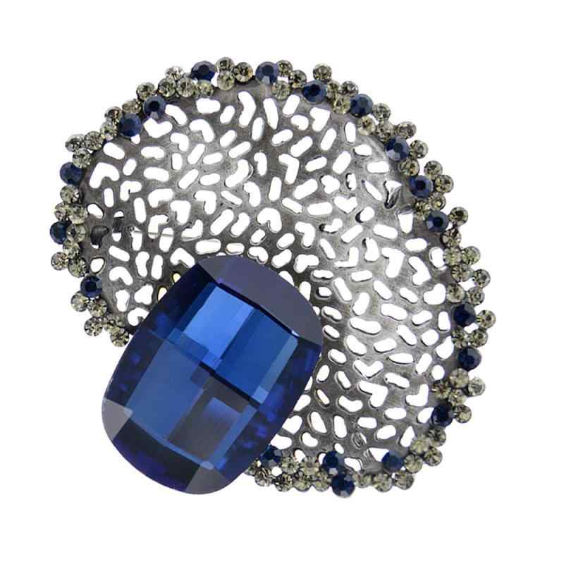 ブローチ レディース 女性用 キラキラ 大きめ クリスタル 花 フラワーモチーフ レトロ ヴィンテージ 丸..