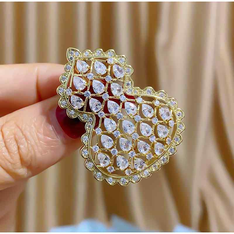 ブローチ レディース 中国風 チャイナ風 宮廷風 レトロ クラシック 水滴 ジルコニア 瓢箪 韓国風 優雅 ..