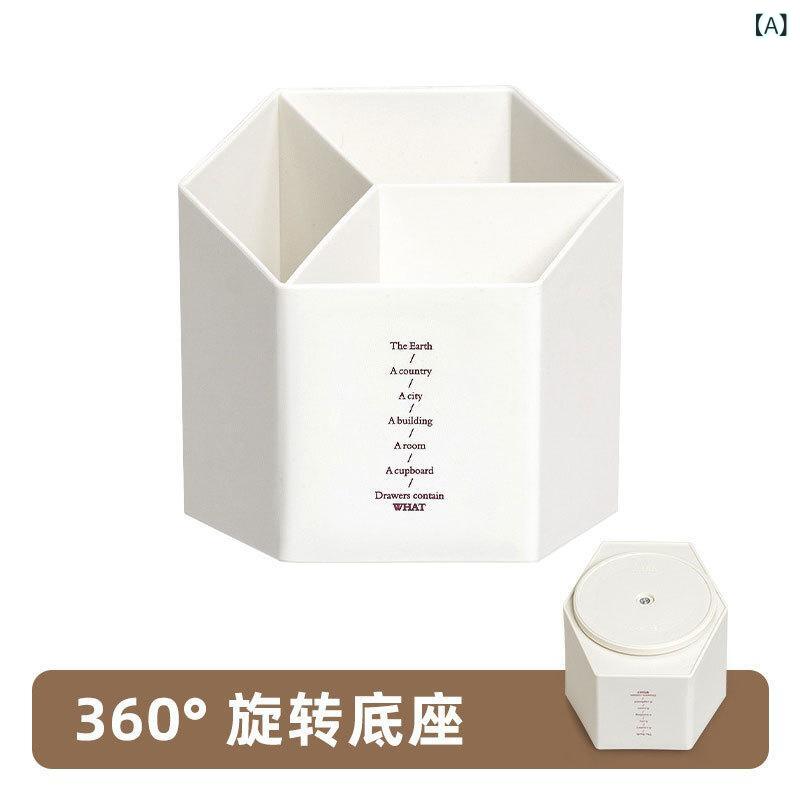 ペン立て 学生用 360度回転式 三角形 卓上 オフィス おしゃれ かわいい プラスチッ...