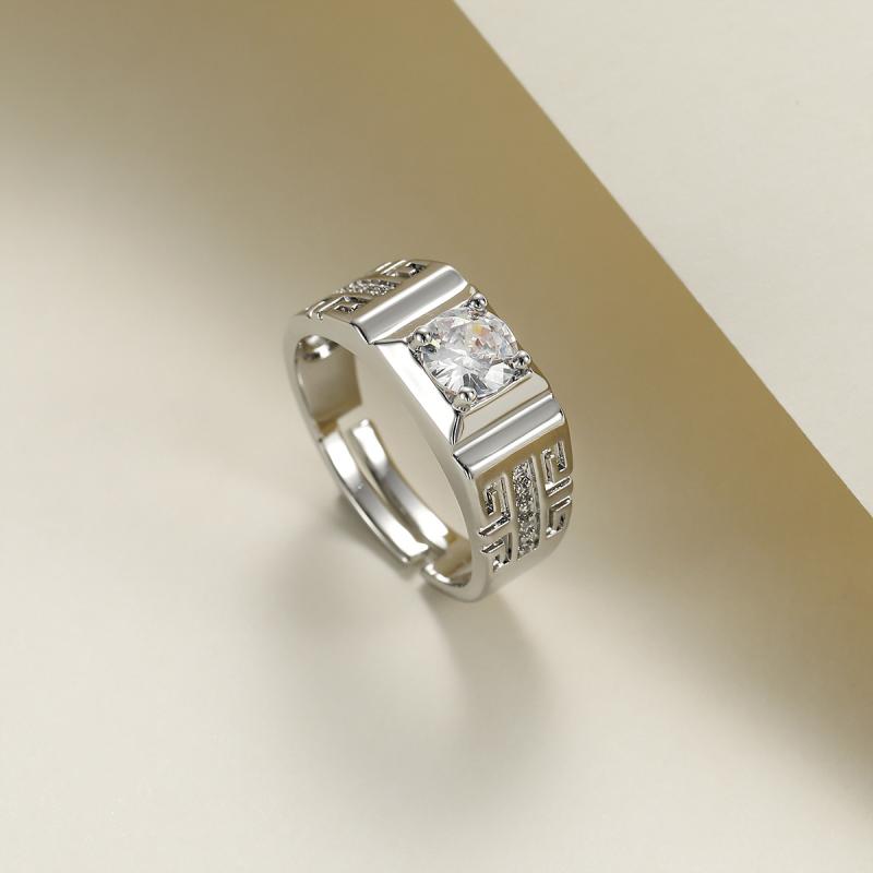 指輪 男女兼用 サイズ調整可能 軽やか 高級感 電気メッキ加工 ファッション トレンド 通勤 ヒップホップ 個性的 カップル ジルコニア フラワー ピンキーリング