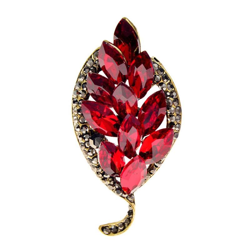 ブローチ レディース 子供用 リーフ 葉っぱ ラインストーン メタル シンプル エレガント 上品 春夏 アクセサリー ファッション小物 装飾品 入学式 卒業式 結婚式 パーティー 通勤 カジュアル プレゼント ギフト