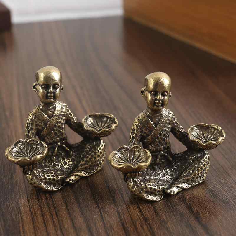 置物 純銅製 蓮の花小坊主 倒流香炉 アンティーク調 アジアンテイスト インテリア オブジェ 玄関 和室 ..