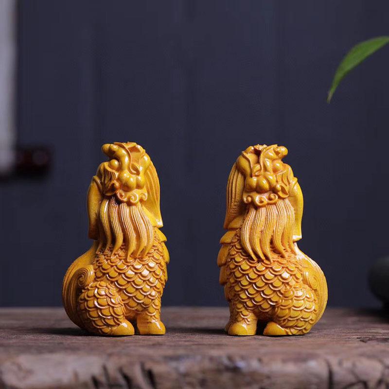 置物 金糸楠 無垢材 望天吼 彫刻 古代 瑞獣 縁起物 工芸品 オブジェ インテリア 飾り 風水 鑑賞 卓上 開運 魔除け 守り神 高級感