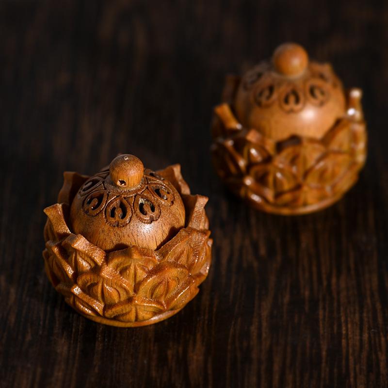 アクセサリー 緑檀 透かし彫り 蓮座 香り袋 サシェ ペンダント チャーム 携帯ストラップ スマホストラップ キーホルダー キーリング 和風 アンティーク風 DIY 手作り アクセサリーパーツ