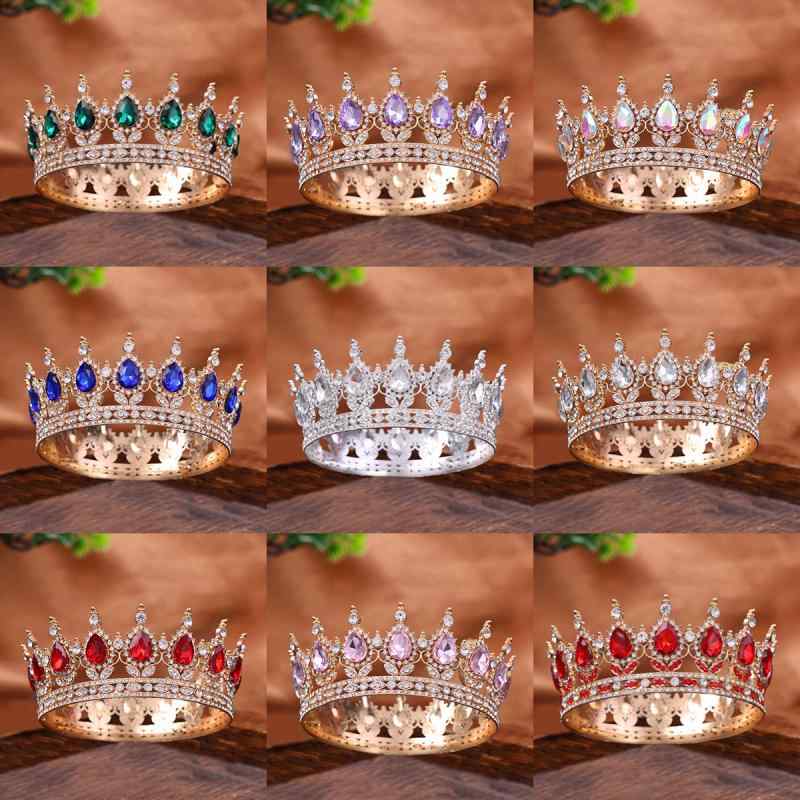 ヘッドドレス レディース 合金 レトロ アンティーク 欧米風 王冠 ティアラ 円型 花嫁 ウェディング ブライダルアクセサリー 誕生日 成人式 結婚式 披露宴 パーティー 発表会 イベント プレゼント ゴールド シルバー きらめく髪飾り