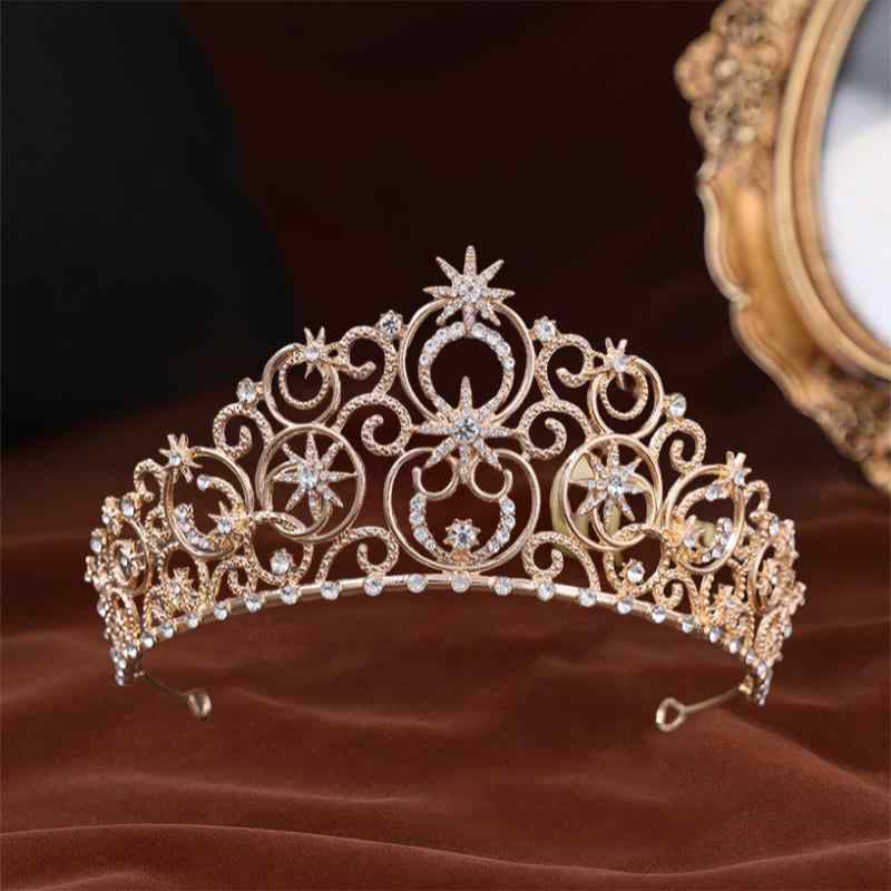 ヘアアクセサリー レディース 欧米 女王 プリンセス 王冠 ティアラ 大ぶり クリスタル 電気メッキ加工 合金製 結婚式 パーティー 披露宴 ダンス イベント 発表会 髪飾り