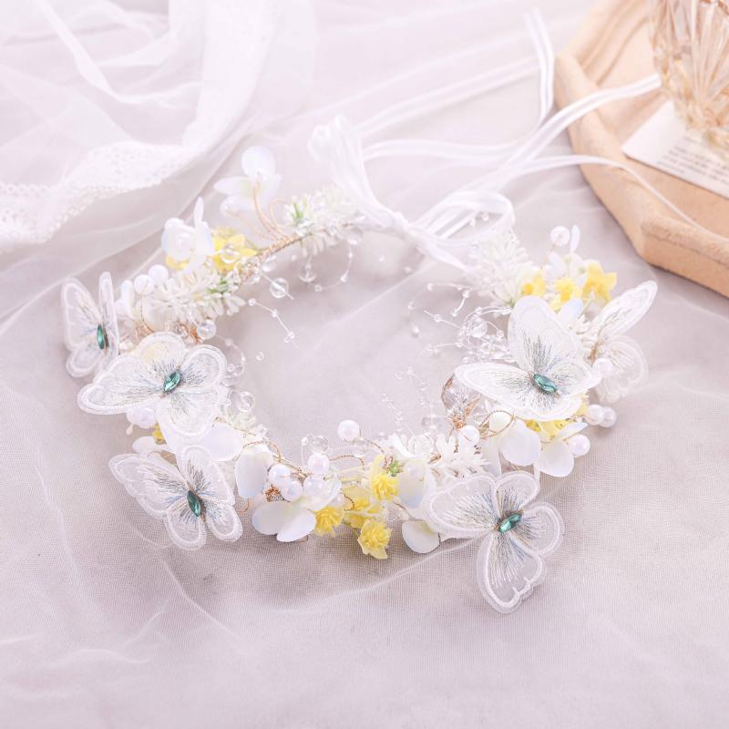 ・素材: 布・加工: 手作業・カラー: イエロー・柄: 植物花柄・スタイル: 森ガール風・スタイル分類: 清新、甘め・カテゴリ: ヘアアクセサリー・対象: レディース