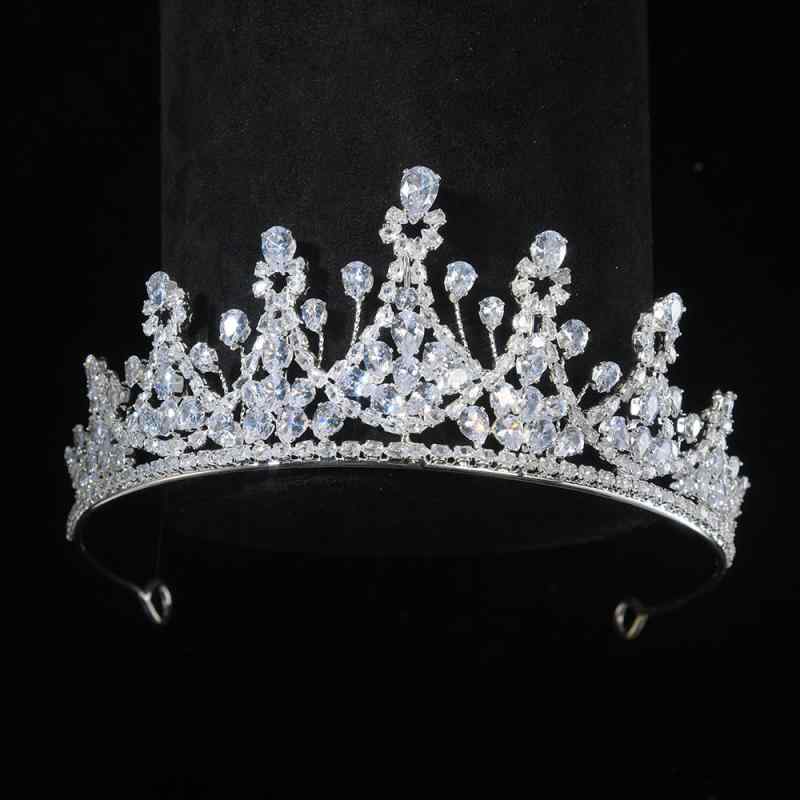 ヘアアクセサリー レディース プリンセス クラウン ティアラ 高級感 上品 欧米風 電気メッキ加工 メタル シルバー 結婚式 パーティー ダンス 発表会 イベント フォーマル ドレス 髪飾り