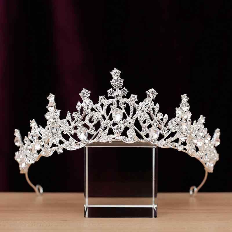 ヘアアクセサリー レディース エレガント ティアラ 王冠 花嫁 ブライダル 結婚式 ウェディング 誕生日 プリンセス 森ガール ナチュラル ロケーションフォト 前撮り 撮影 シルバー 電気メッキ加工 髪飾り