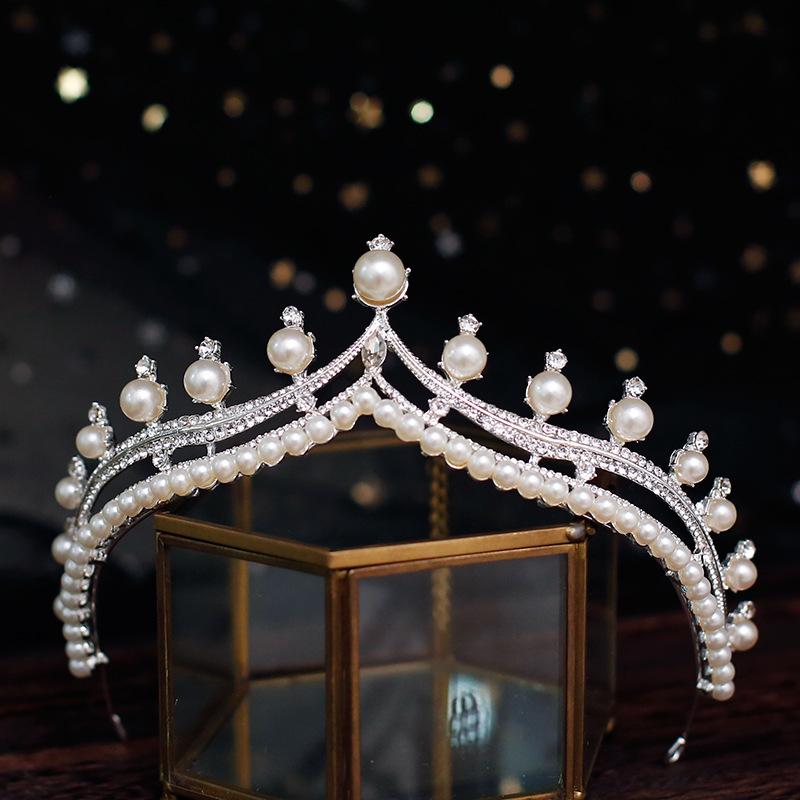 ティアラ レディース パール ブライダル ウェディング 結婚式 花嫁 誕生日 写真撮影 シンプル 韓国風 ..