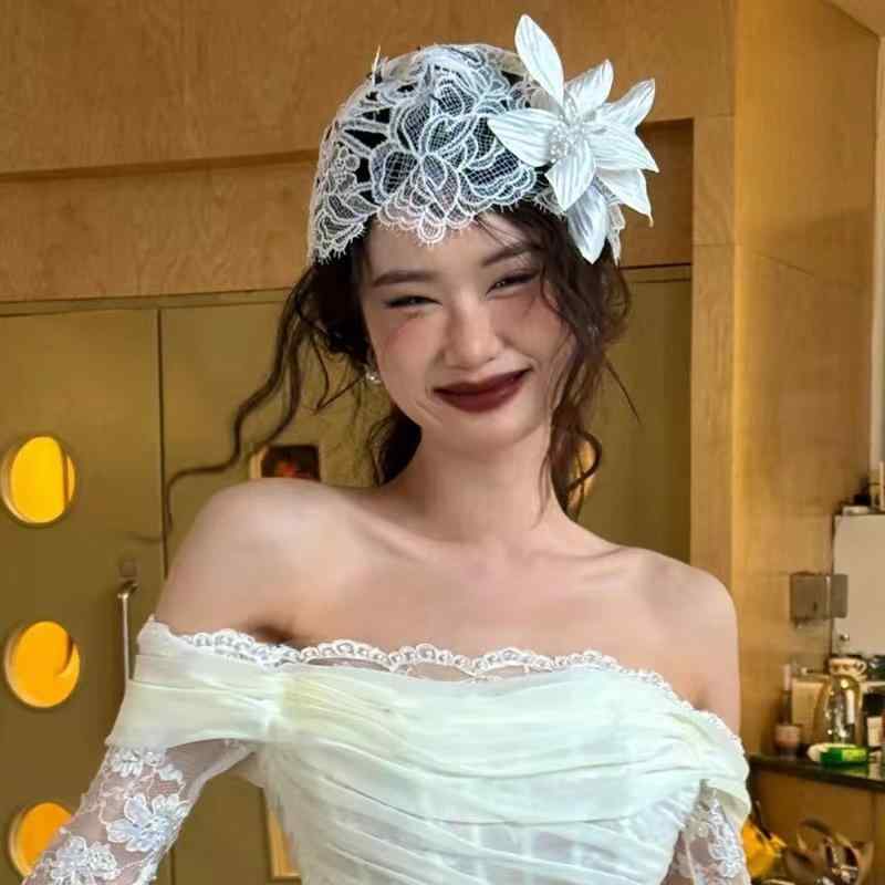 ターバン レディース ハンドメイド レース フラワー フレンチエレガント レトロ クラシック 優美 ヘッ..