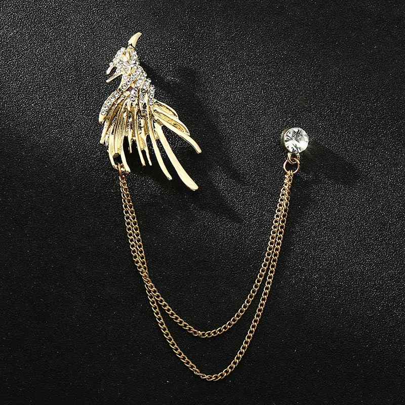 ブローチ メンズ スーツ小物 おしゃれ 合金製 電気メッキ加工 動物モチーフ 飛鳥 鹿 オオカミ クマ ワ..