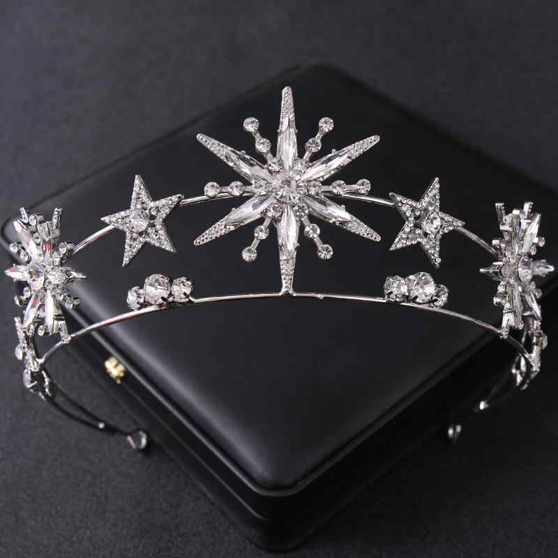 カチューシャ レディース ダブル スター 星 ラインストーン クラウン ティアラ 韓国風 プリンセス お姫..