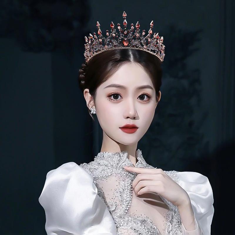 ヘッドドレス レディース 女性用 電気メッキ加工 合金製 花嫁 ブライダル ウェディング 結婚式 二次会 バロック 欧米 クラシック レトロ プリンセス クラウン 王冠 髪飾り アクセサリー