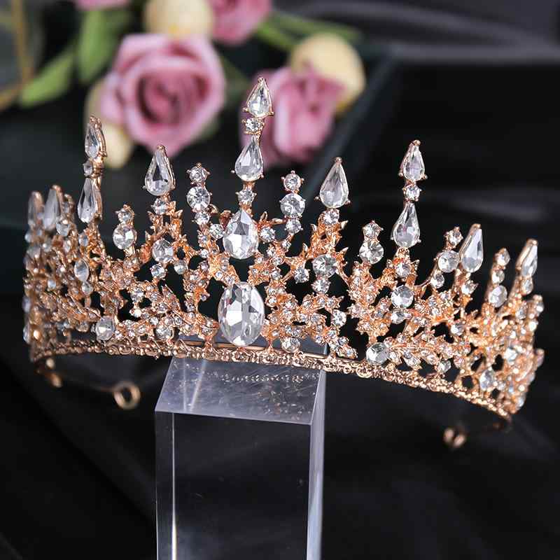 ヘッドドレス レディース 豪華 バロック 欧米風 ラインストーン 王冠 クラウン ティアラ ウェディング ブライダル 結婚式 披露宴 パーティー 二次会 アップヘア まとめ髪 ヘアアクセサリー