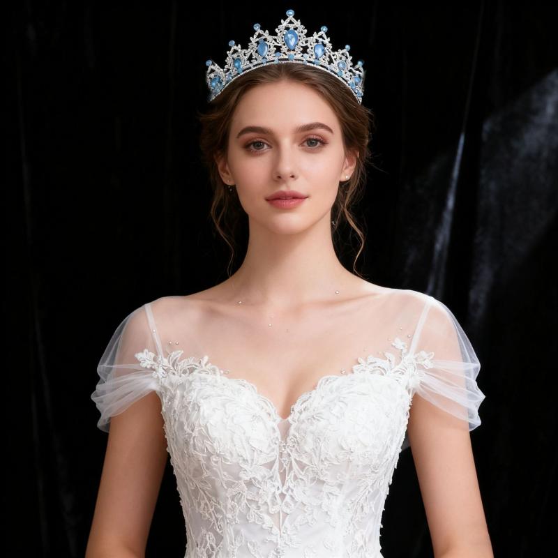 ティアラ レディース 欧米風 バロック ファッション 乳白色ラインストーン クラウン 合金製 電気メッキ加工 結婚式 ウェディング パーティー 誕生日 発表会 イベント アップヘア まとめ髪