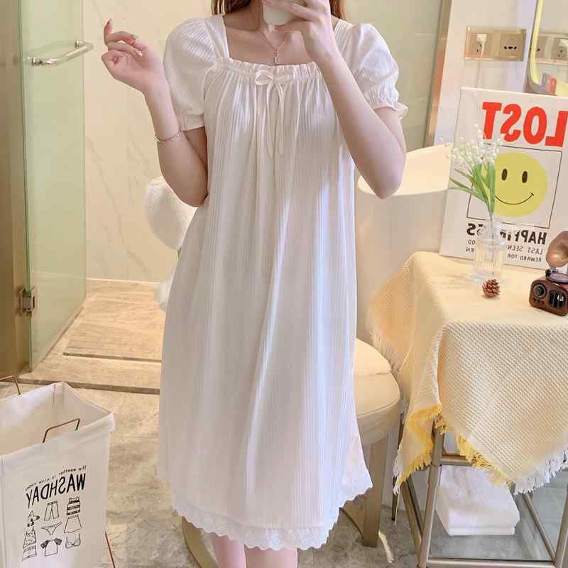 ワンピース ルームウェア レディース 半袖 春夏 接触冷感 ゆったり レース プリン...