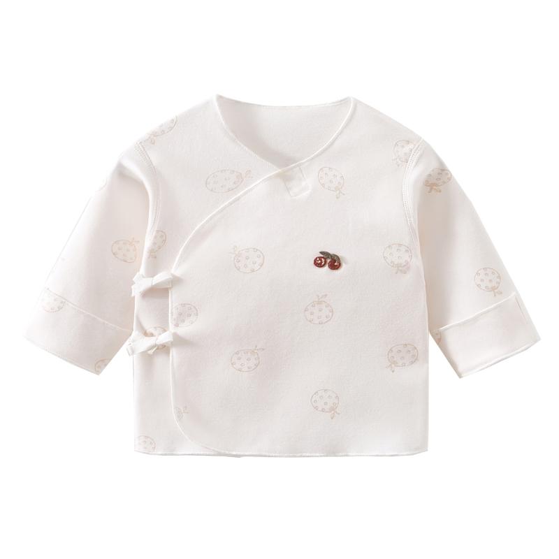 肌着 ベビー 新生児 綿100% コットン 春秋用 A類安全基準 前開き 短肌着 ひも結び 丸首 やわらか肌触り..