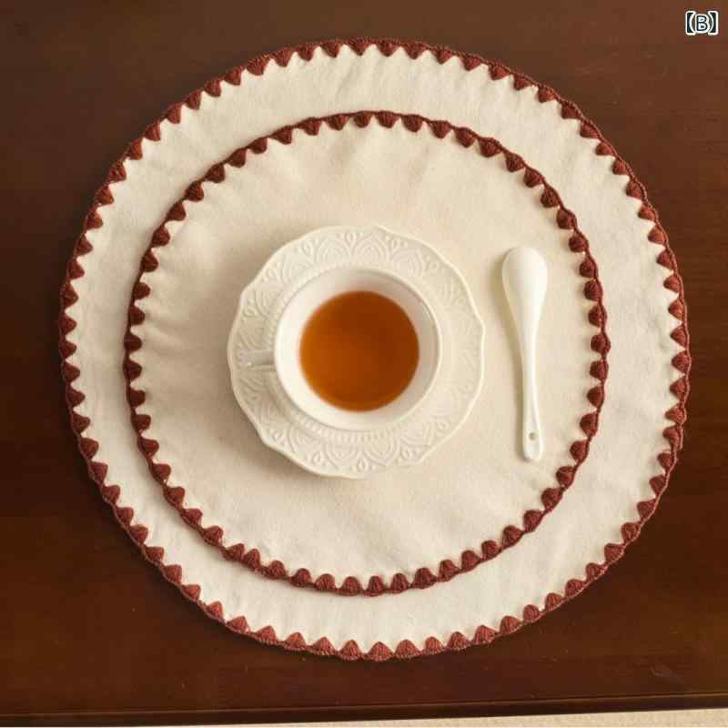 ランチョンマット 耐熱 断熱 北欧風 無地 刺繍 布製 シンプル 正方形 グリーン 混紡 コットン リネン 食卓 テーブルマット secure-depo-10863606 セキュアデポ サンプル画像3