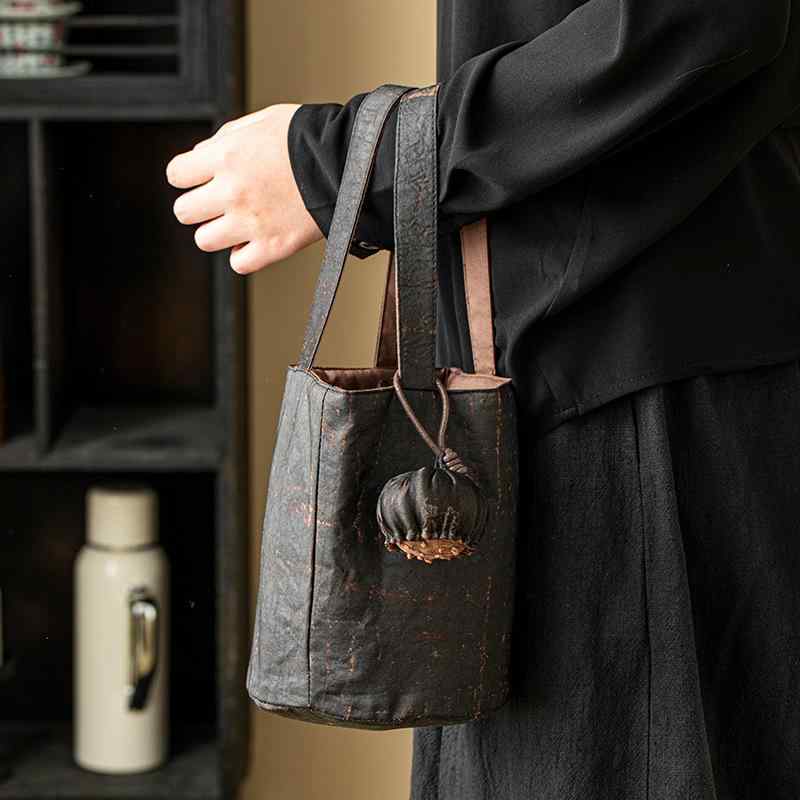 バケットバッグ レディース シャンユンシャー 桑シルク 伝統素材 ヴィンテージ レトロ ハンドメイド 高..