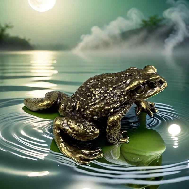 置物 オブジェ 金属製 亜鉛合金 銅器風 真鍮メッキ アンティーク加工 レトロ ヴィンテージ 金蟾 ヒキガ..