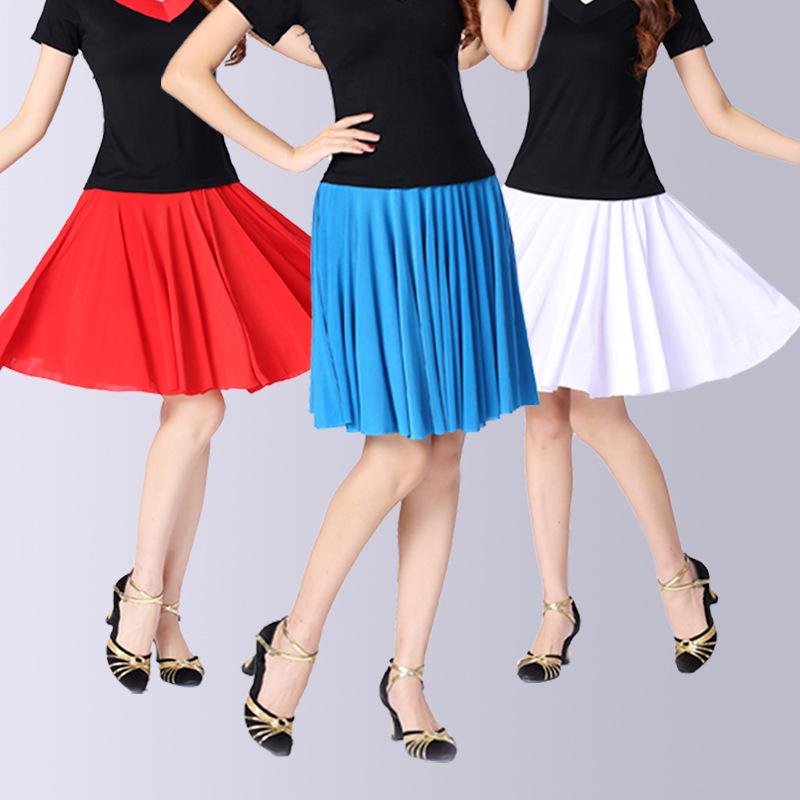 ダンススカート レディース 女性用 接触冷感 ハイウエスト インナーパンツ付き 透け防止 ラテンダンス 社交ダンス 練習着 発表会 ステージ衣装 大きいサイズ ショート丈 ミニ丈