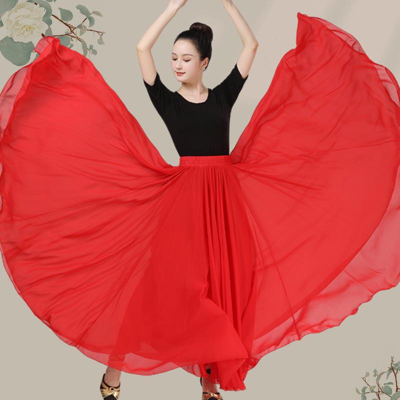 ダンススカート レディース 接触冷感 720度 大円形 フレア 社交ダンス 競技ダンス 練習着 発表会 試合 舞台衣装 ロング丈