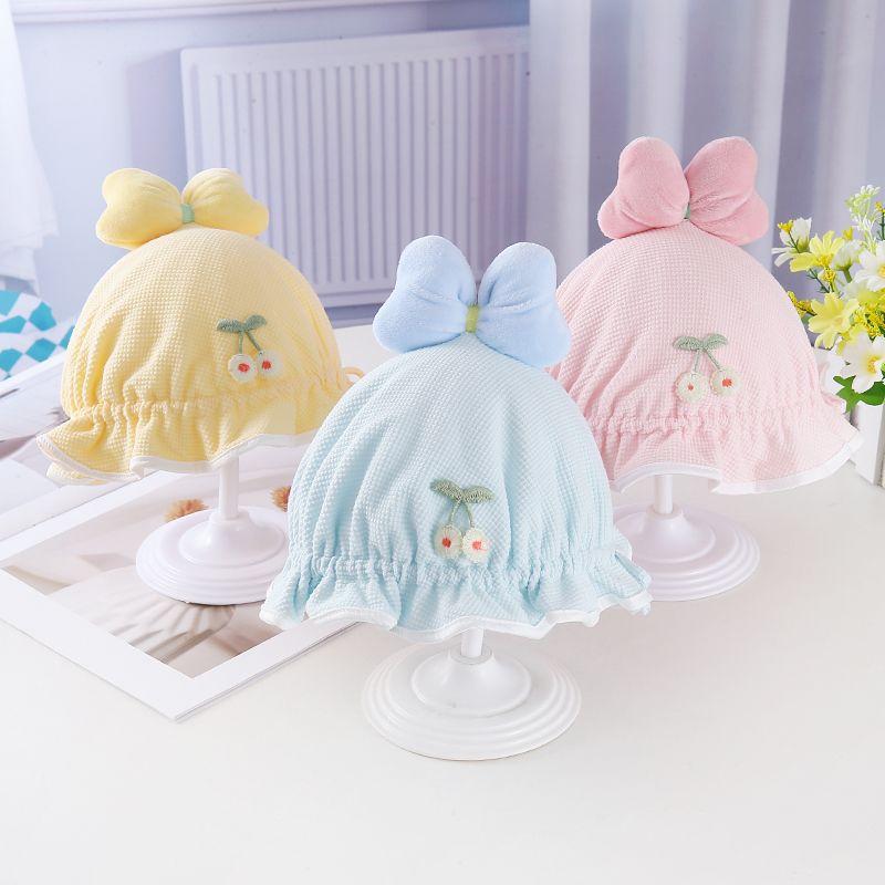 Rakuten - バケットハット ベビー 女の子 日よけ UVカット つば広 かわいい おしゃれ 春秋 秋冬 保温 0-12か月 赤ちゃん 幼児 サファリハット 丸いシルエット