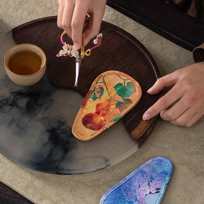 茶道 レトロ 小型ハサミ ティーバッグ開封 糸切り 手芸クラフト 家庭用 おしゃれ モダンチャイニーズデ..