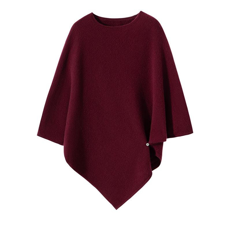 ショール レディース カシミヤ 100% 保温 防寒 肌触り やわらか 軽量 無地 単色 ニット 羽織り ポンチョ ケープ ボタン付き 秋冬 シンプル エレガント 豊富なカラー展開 冷房対策