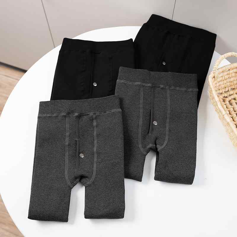 パンツ キッズ 男の子 裏起毛 厚手 保温 冬用 綿混 ウエストゴム 暖かい あったか レギンス タイツ 九分丈 クロップドパンツ シンプル ルームウェア 部屋着 グレー ブラック 3-8歳 100-140cm